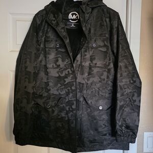 Michael Kors Black Camouflage Field Jacket